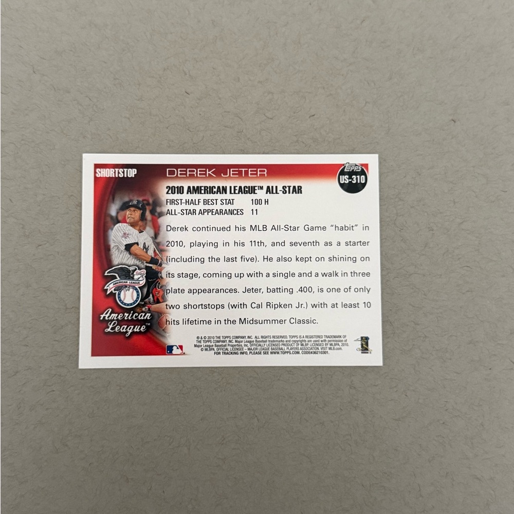 Topps Derek Jeter Baseball Card - Picture 2 of 4